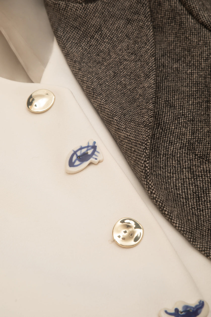 TOAST WOOL AND SILK WAISTCOAT BLAZER