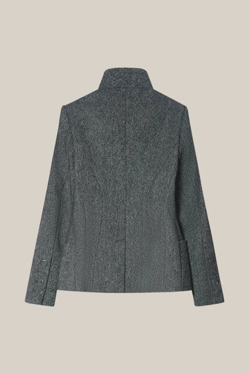 SMOKE WOOL AND SILK WAISTCOAT BLAZER