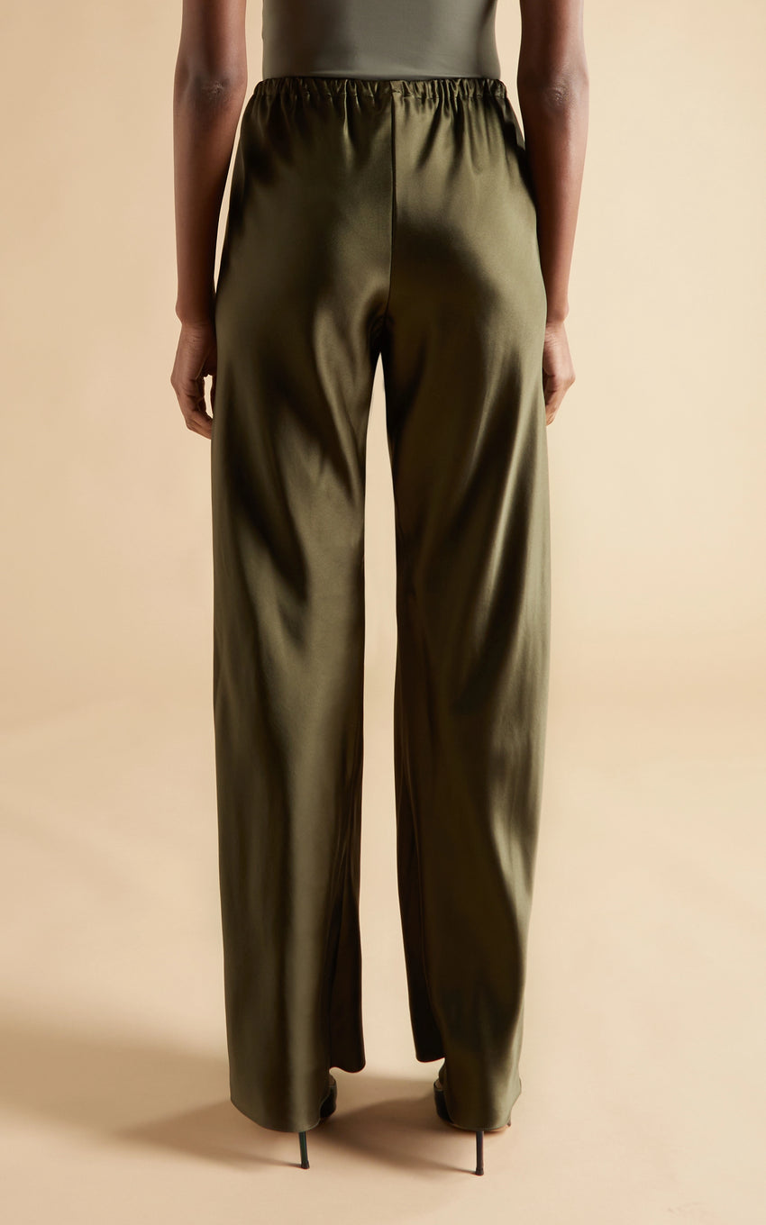 MOSS SILK BIAS TROUSERS