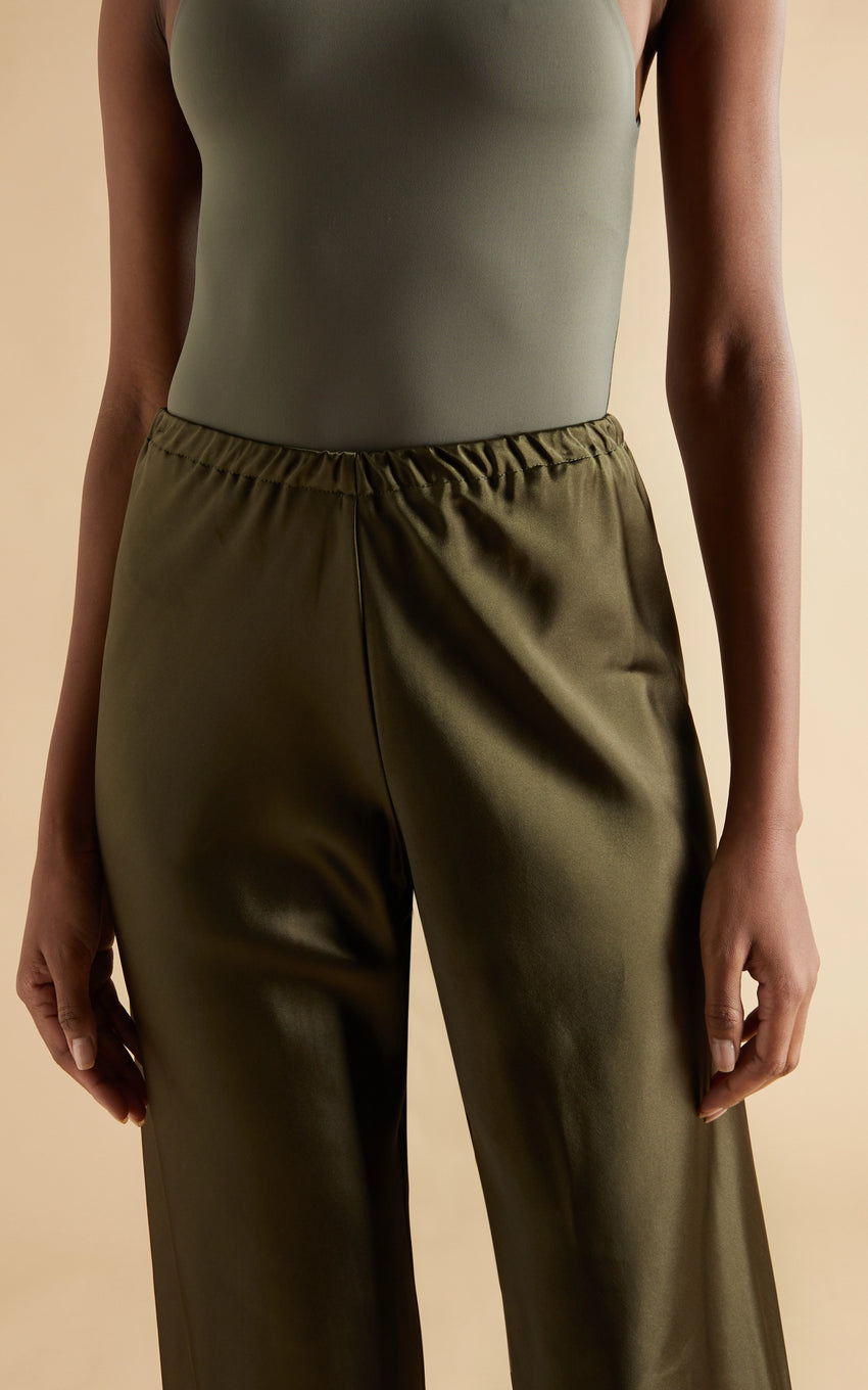 MOSS SILK BIAS TROUSERS