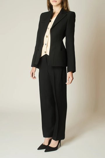 JET WOOL AND SILK WAISTCOAT BLAZER