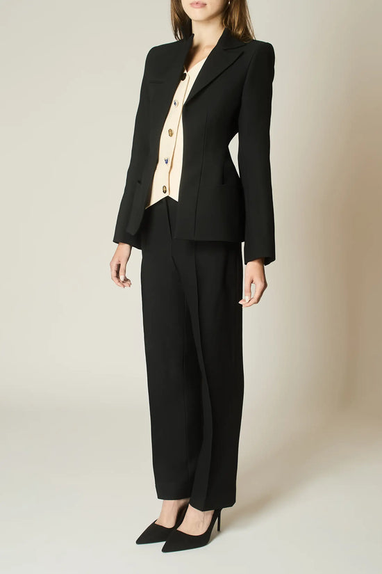 JET WOOL AND SILK WAISTCOAT BLAZER