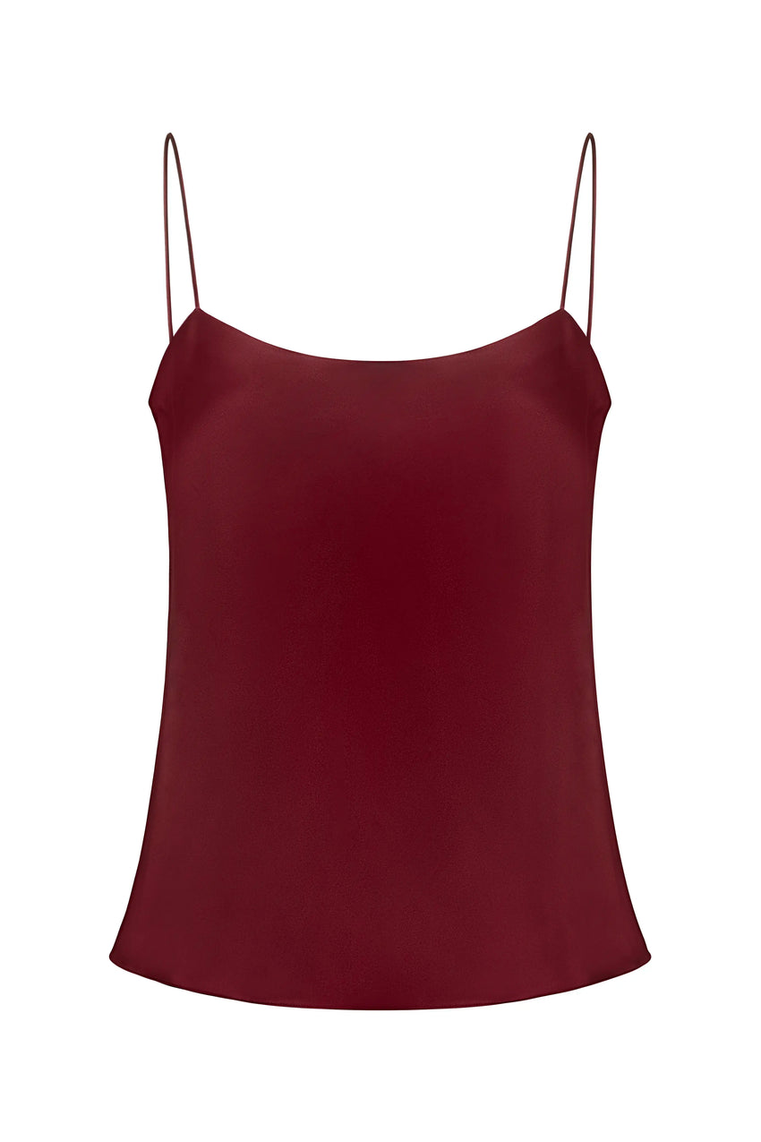 BURGUNDY SILK CAMI