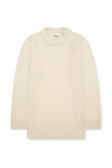CREAM MERINO WOOL AND CASHMERE JUMPER