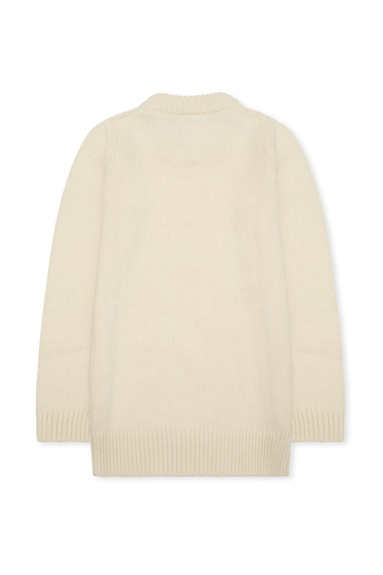 CREAM MERINO WOOL AND CASHMERE JUMPER