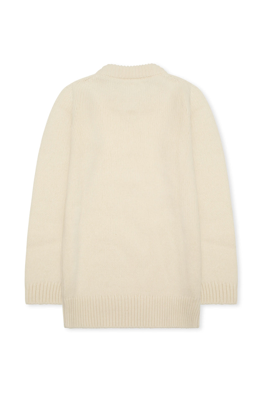 CREAM MERINO WOOL AND CASHMERE JUMPER