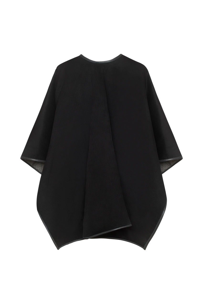 REVERSIBLE WOOL AND COTTON CAPE