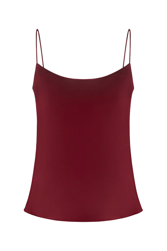 BURGUNDY SILK CAMI