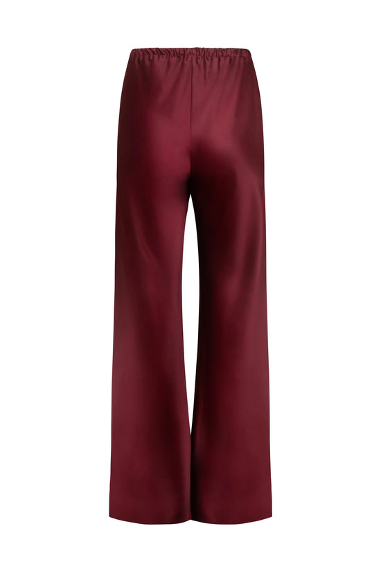 BURGUNDY SILK BIAS TROUSERS