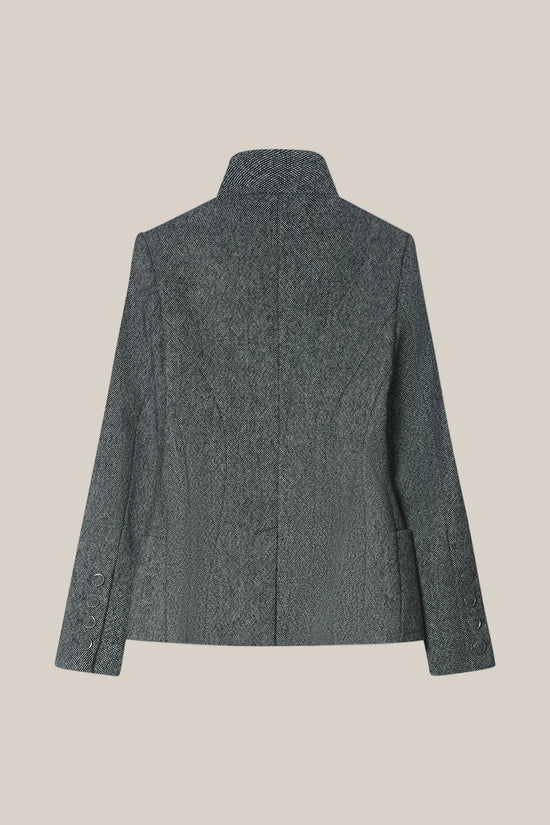 SMOKE WOOL AND SILK WAISTCOAT BLAZER