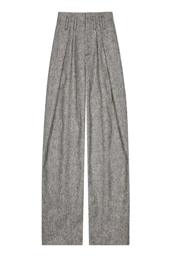 GREY WOOL TAILORED TROUSERS