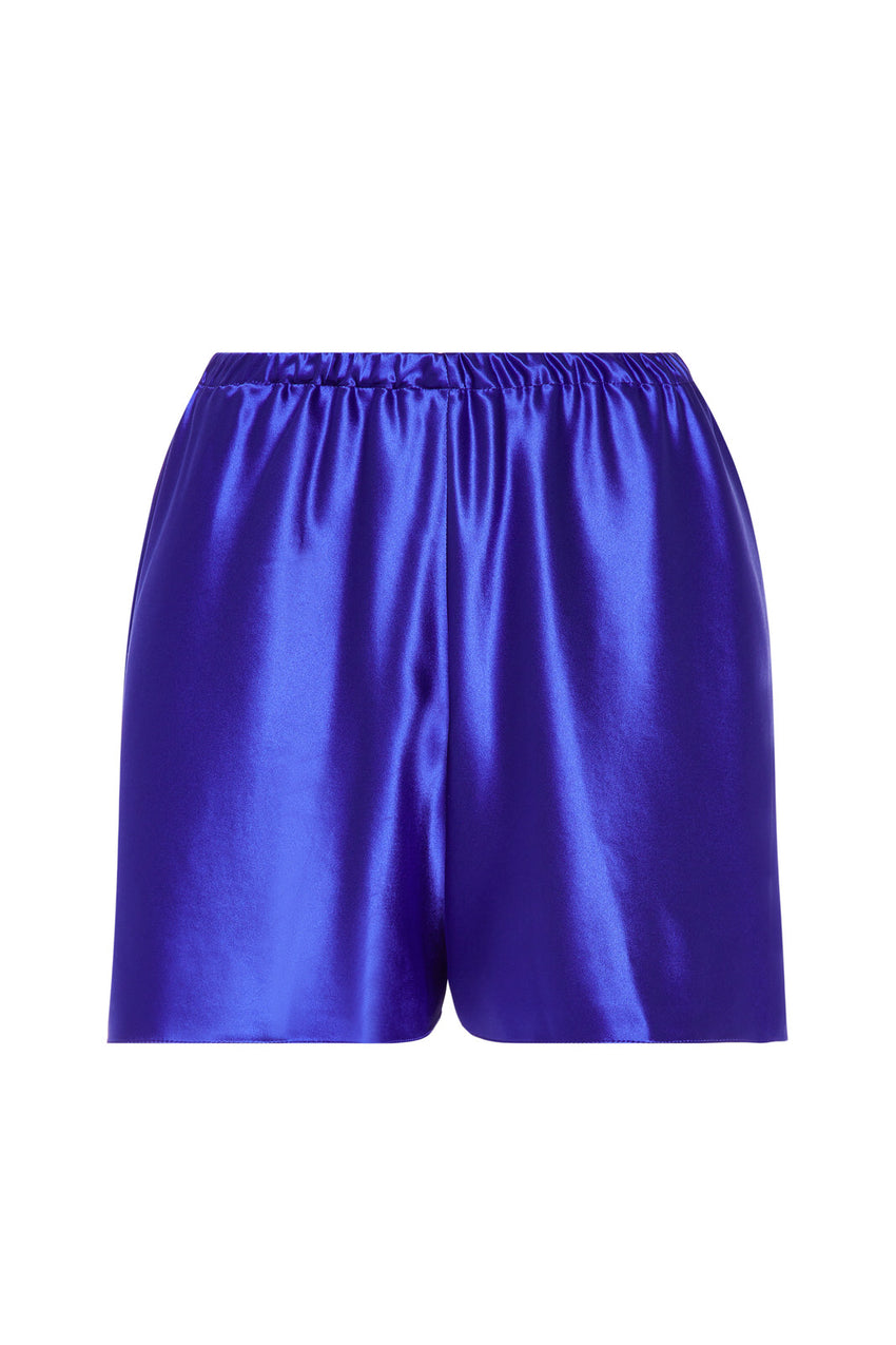 SAPPHIRE SILK BIAS SHORTS