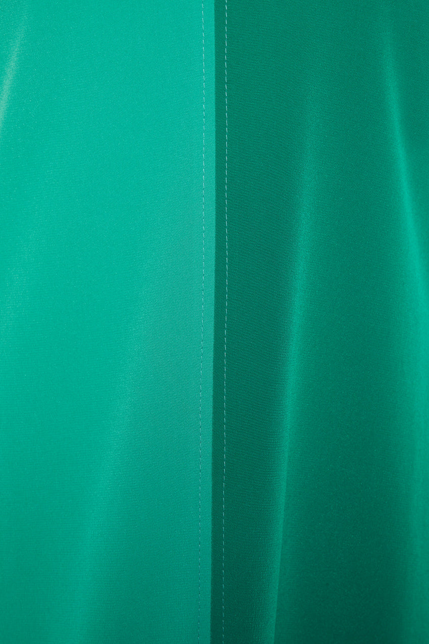 SPLIT JADE SILK V-NECK DRESS