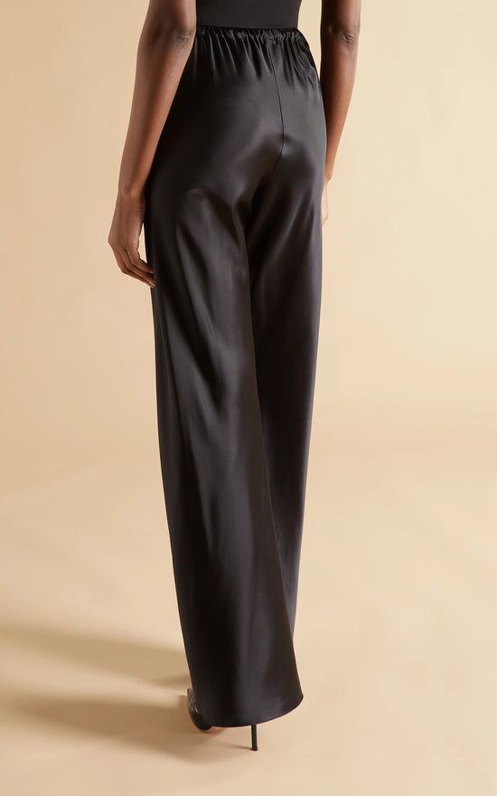 COAL SILK BIAS TROUSERS