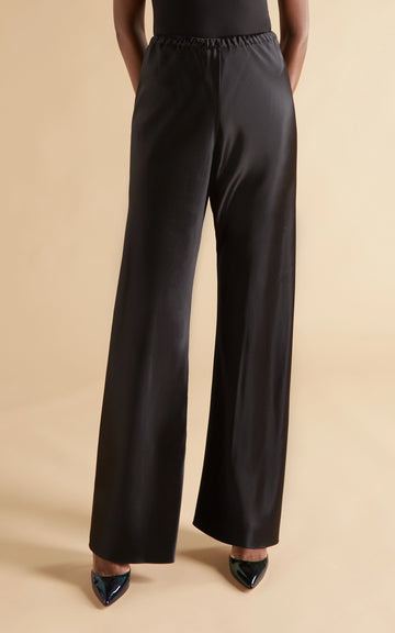 COAL SILK BIAS TROUSERS