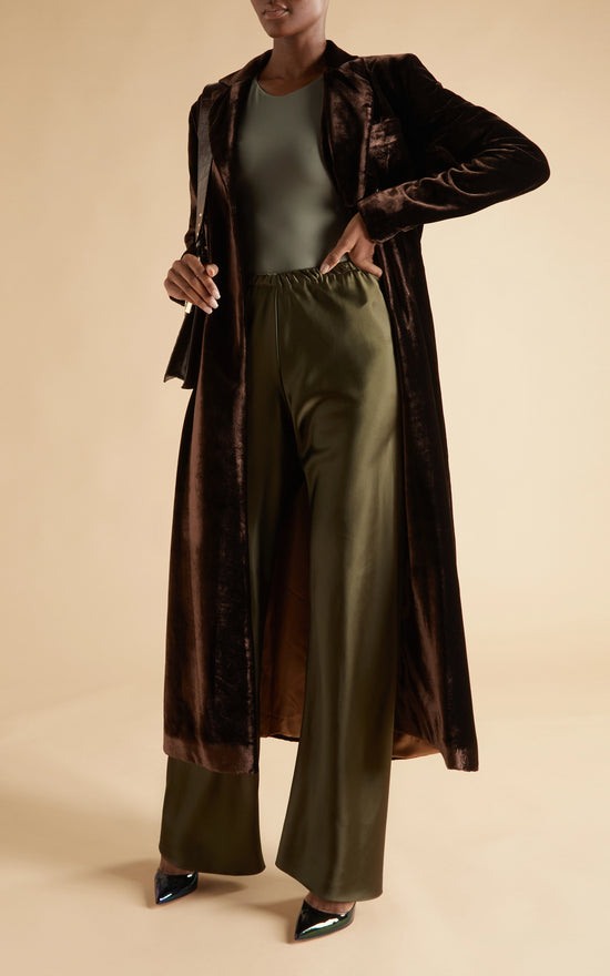 MOSS SILK BIAS TROUSERS