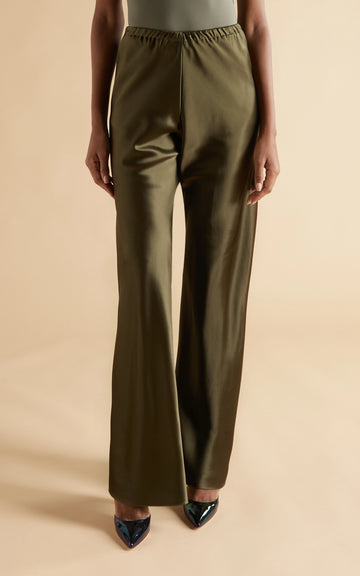 MOSS SILK BIAS TROUSERS